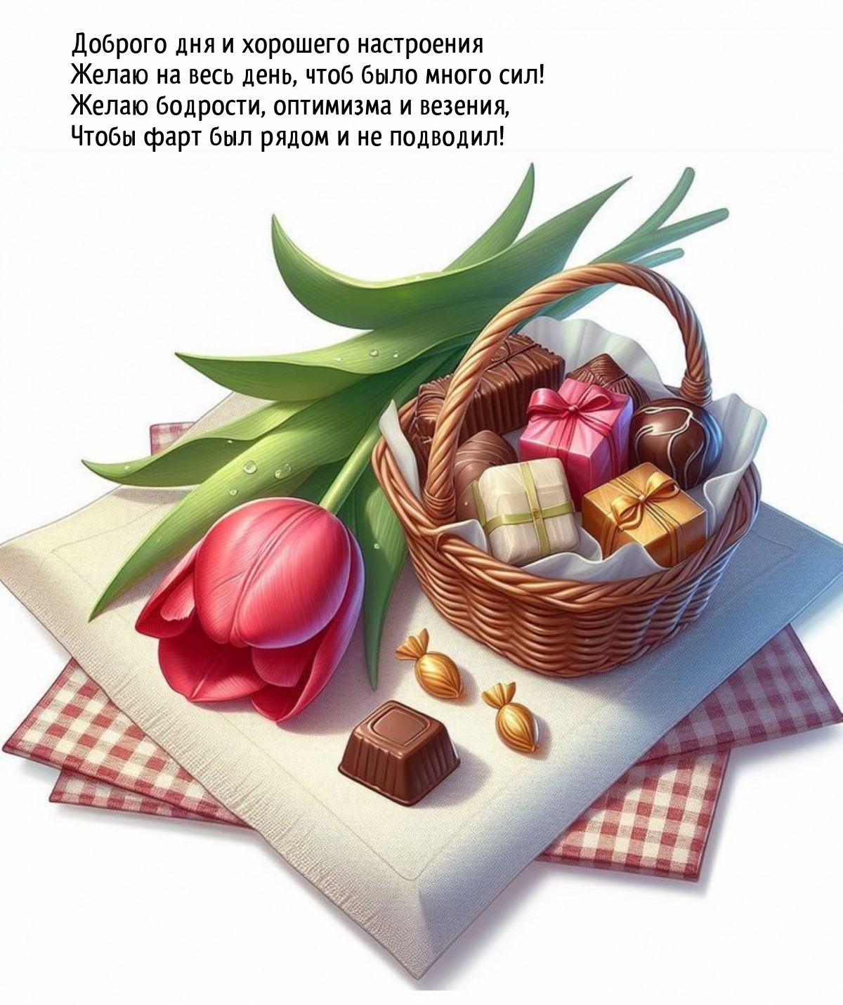 Доброго дня и настроения желаю на весь день, чтоб было много сил!