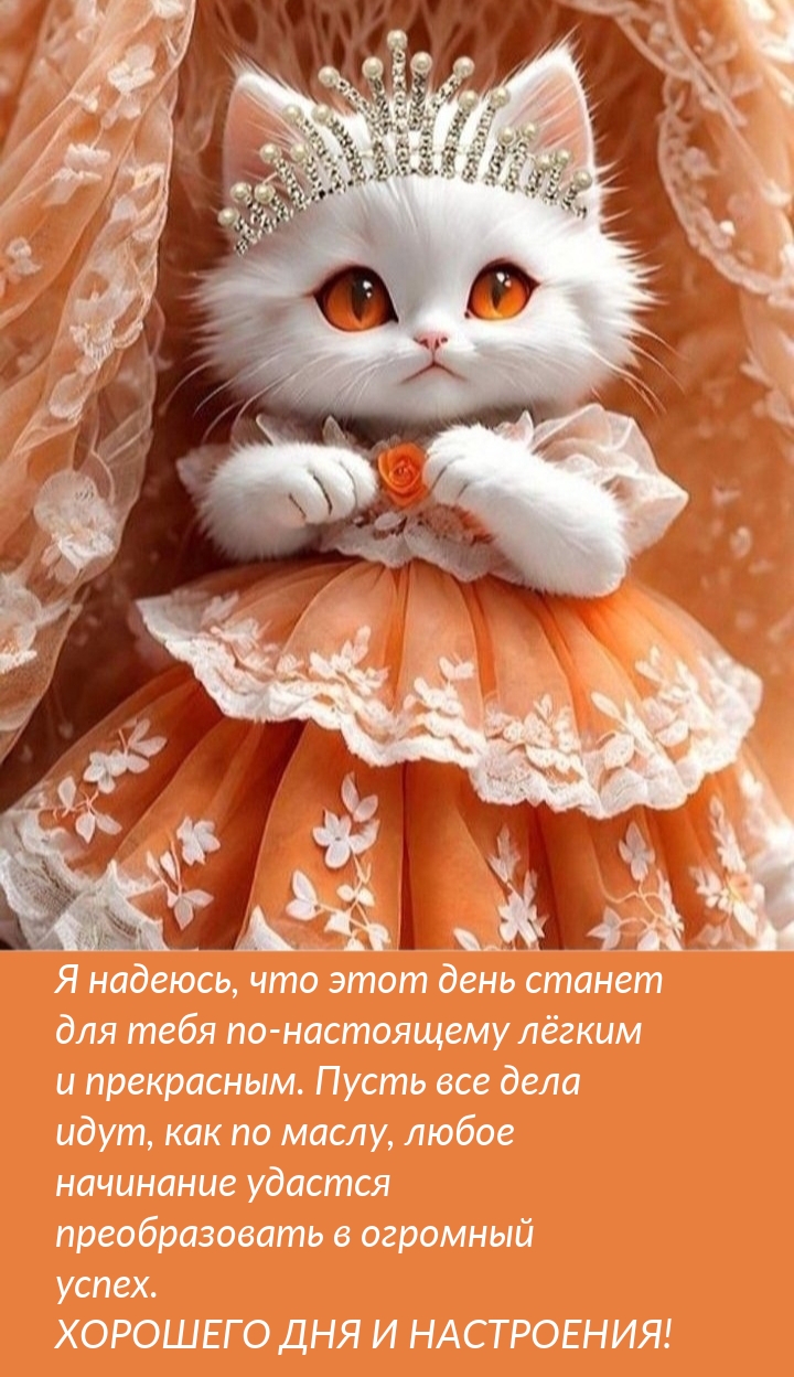 Хорошего дня и настроения! Пусть все дела идут, как по маслу