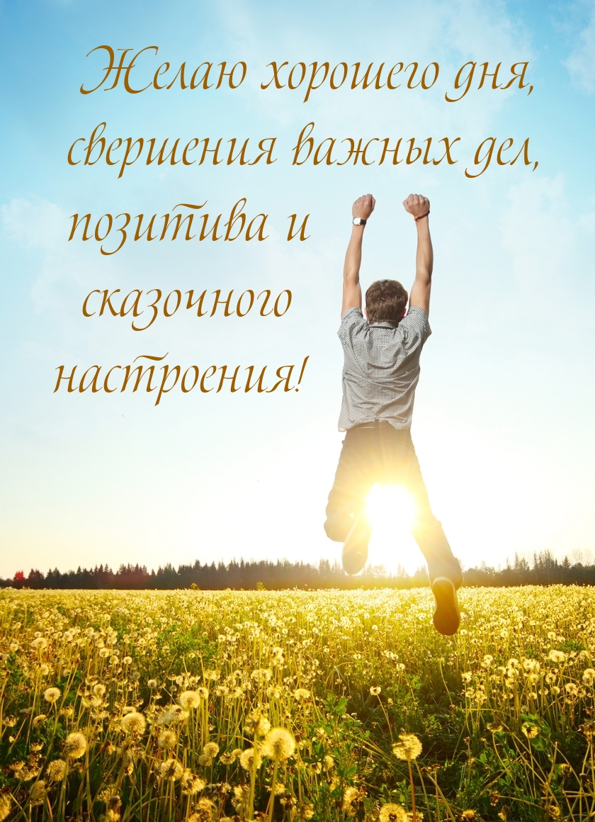 Хорошего дня, свершения важных дел, позитива и настроения!