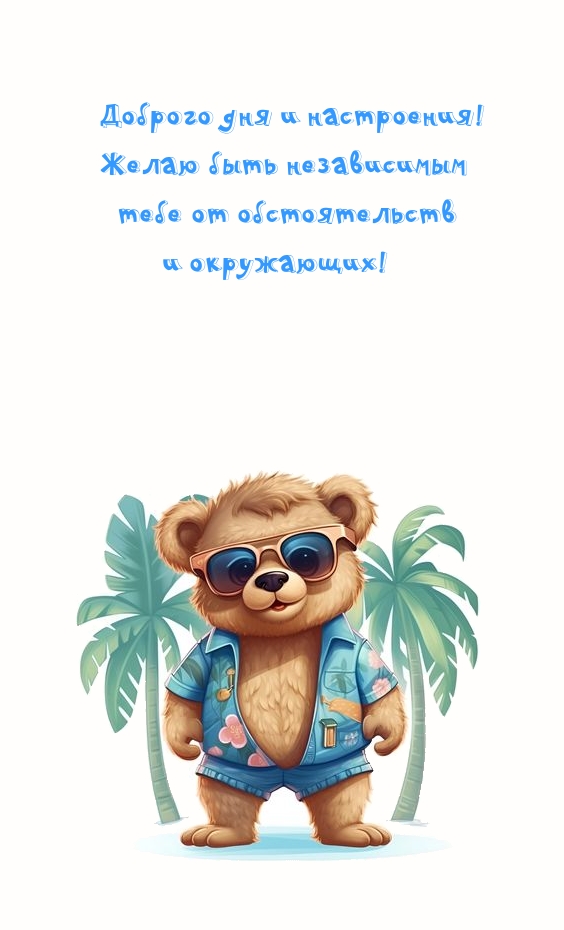Доброго дня и настроения! Желаю быть независимым 