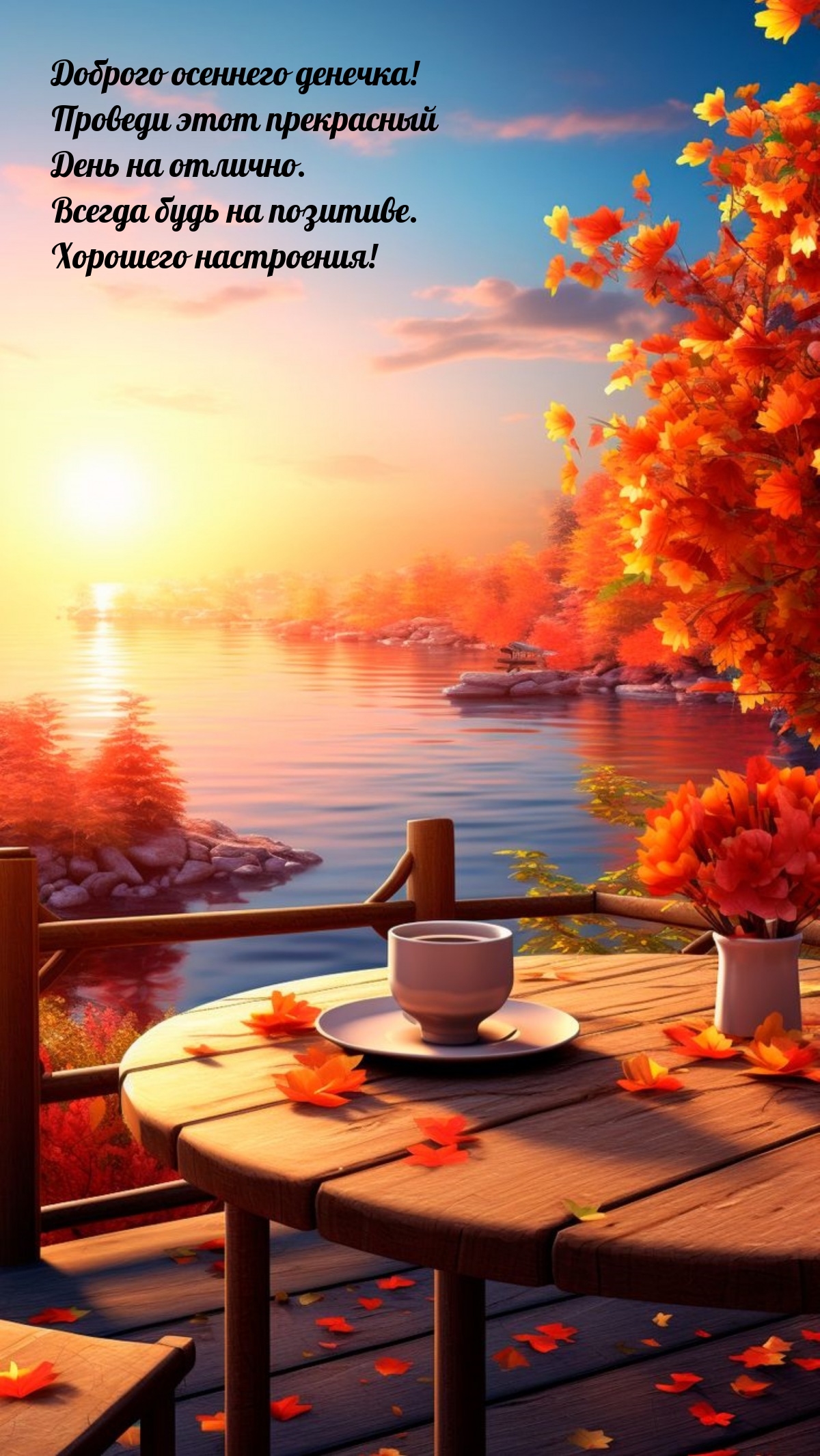 Доброго осеннего денечка! Проведи этот прекрасный день на отлично.