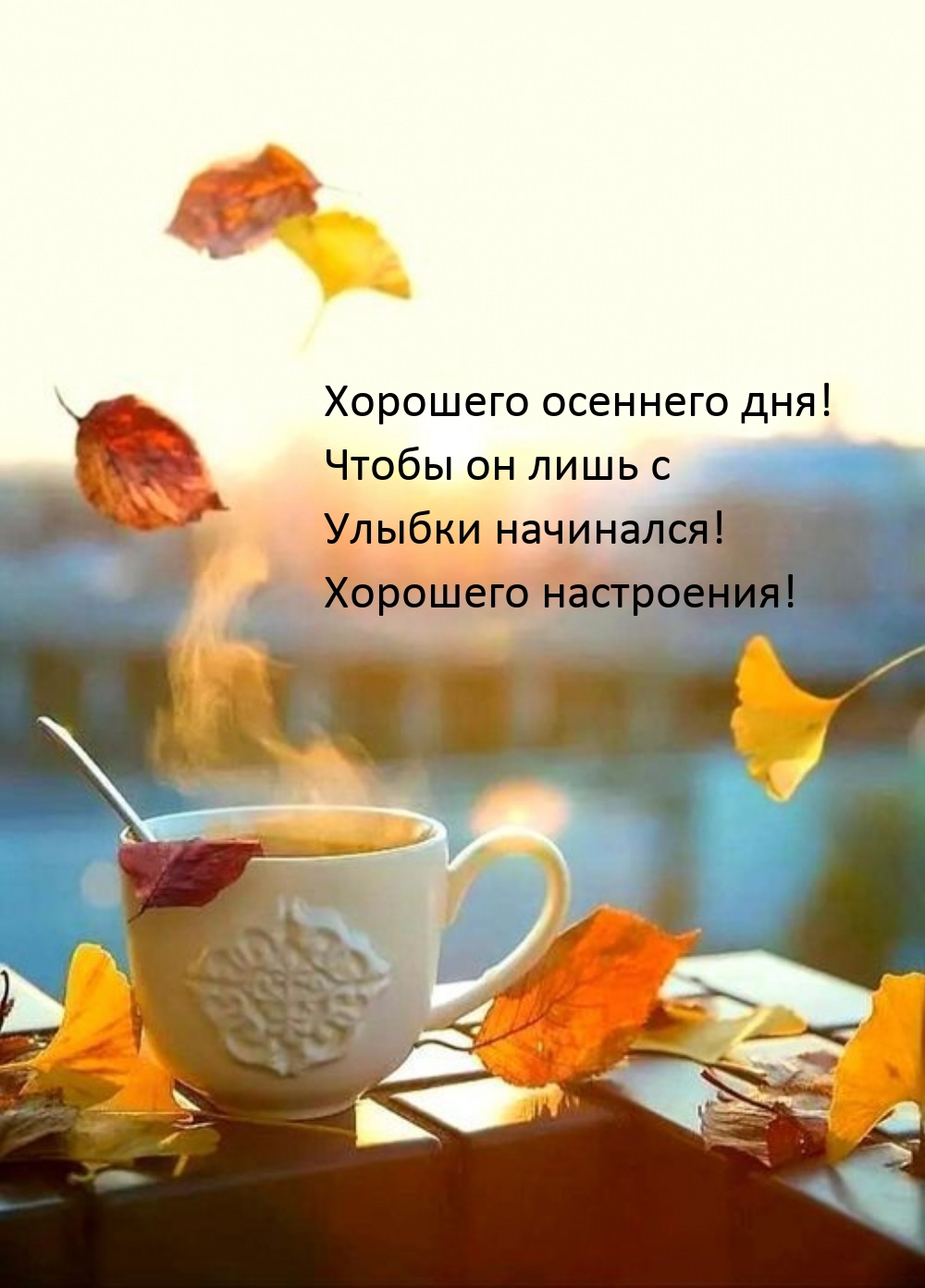 Хорошего осеннего дня! Чтобы он лишь с улыбки начинался!