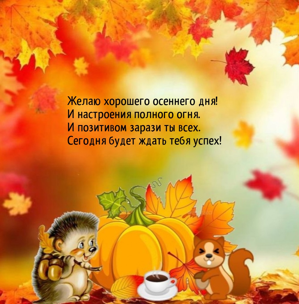 Желаю хорошего осеннего дня! И настроения полного огня.