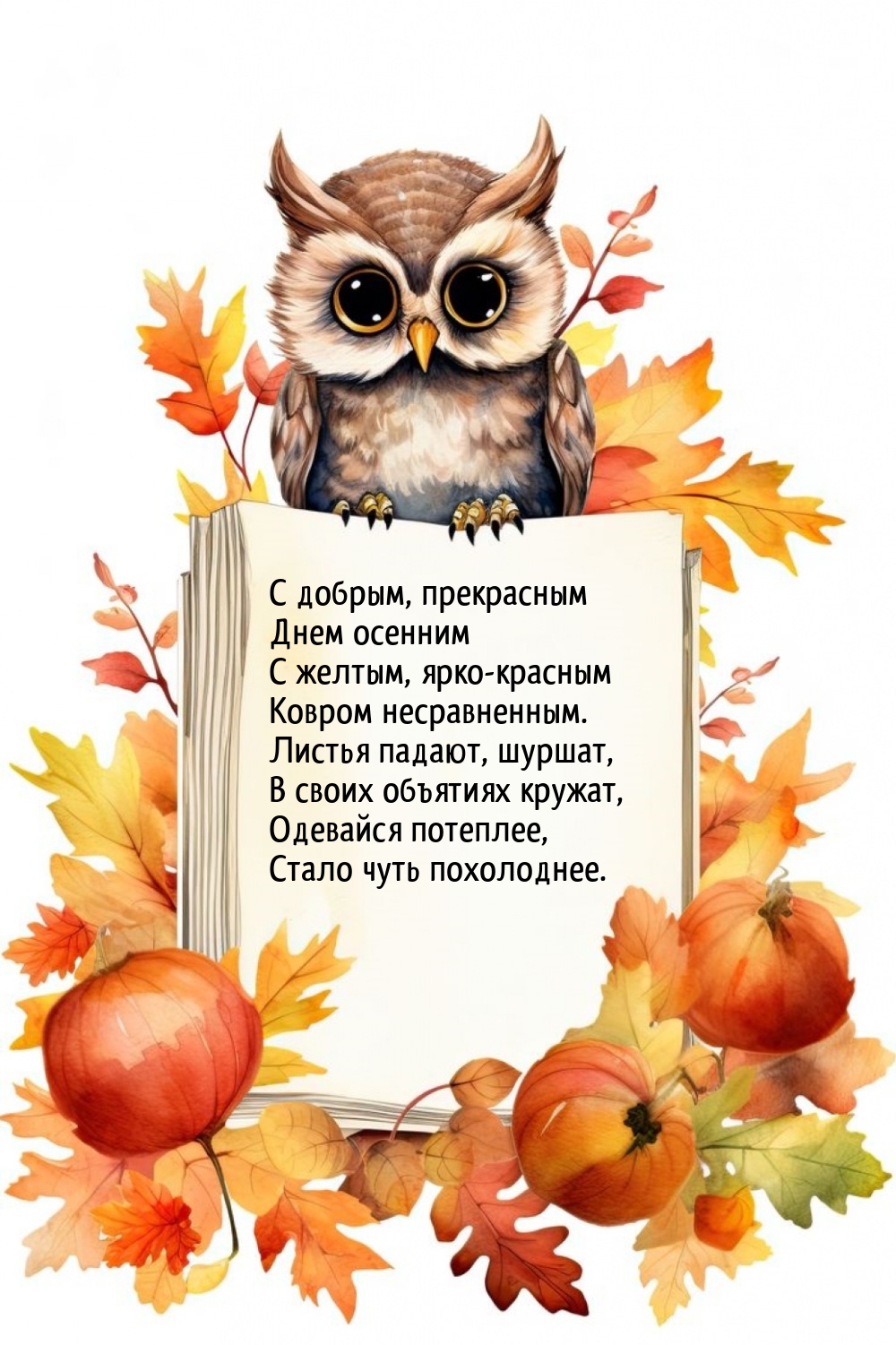 С добрым, прекрасным днем осенним с желтым, ярко-красным ковром  