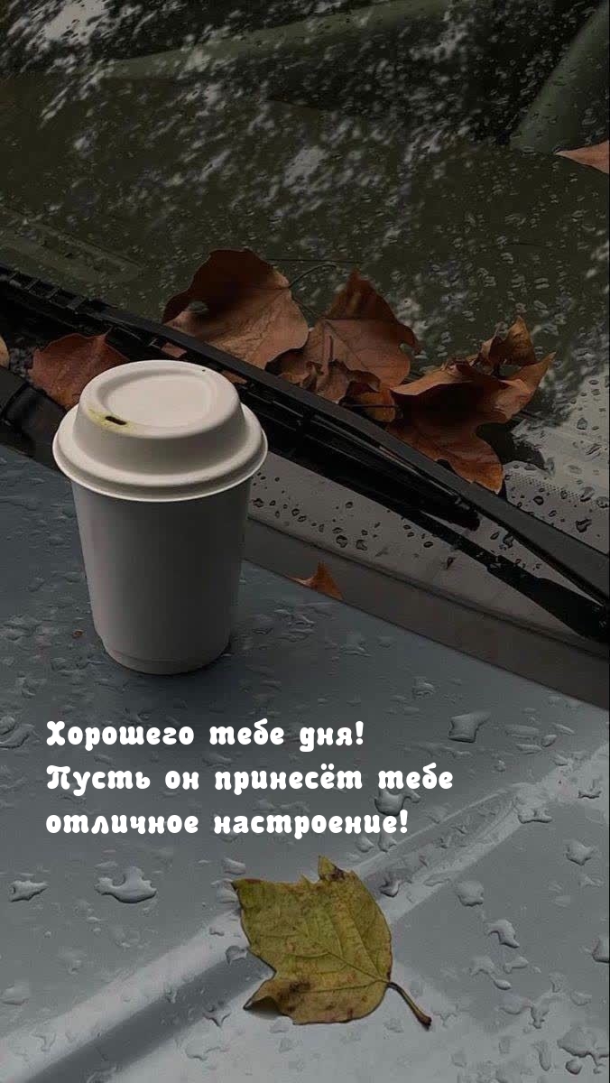 Хорошего тебе дня! Пусть он принесёт тебе отличное настроение!