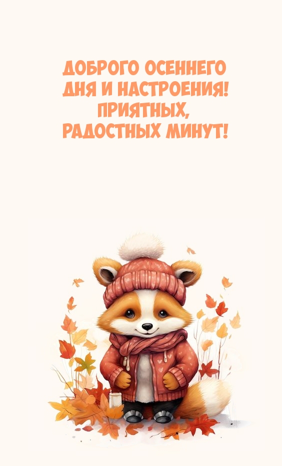 Доброго осеннего дня и настроения! Приятных, радостных минут!