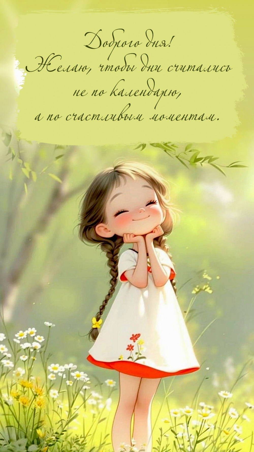 Доброго дня! Желаю, чтобы дни считались не по календарю