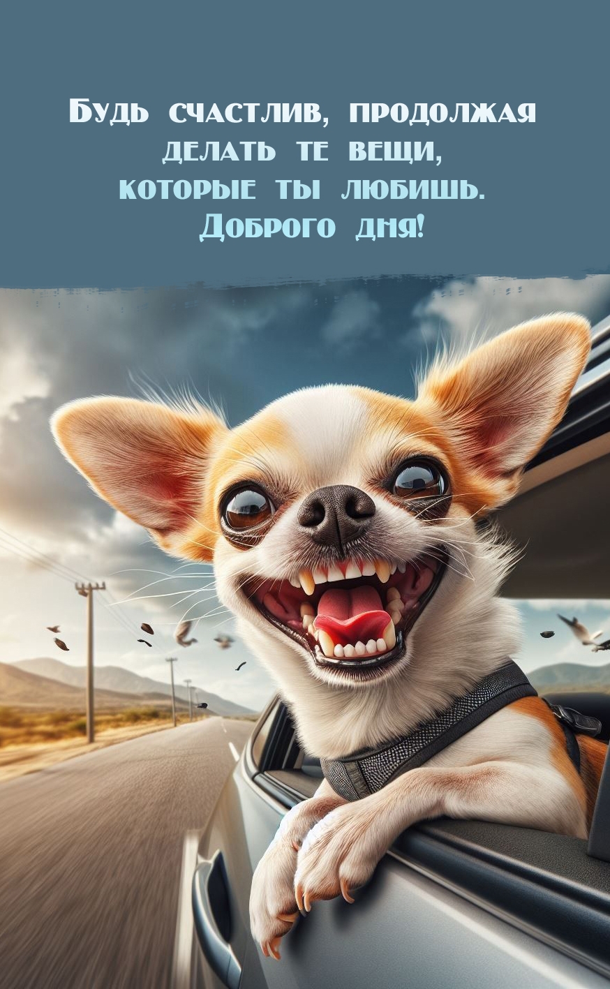 Будь счастлив, продолжая  делать те вещи, которые ты любишь. 