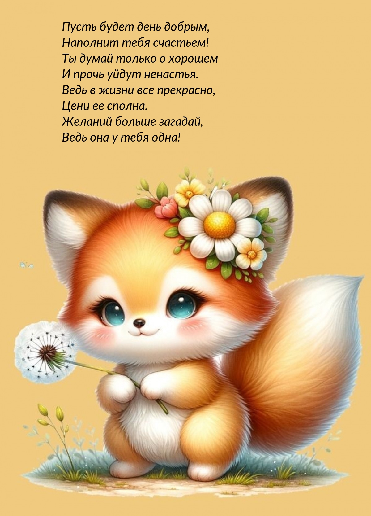 Пусть будет день добрым, наполнит тебя счастьем!