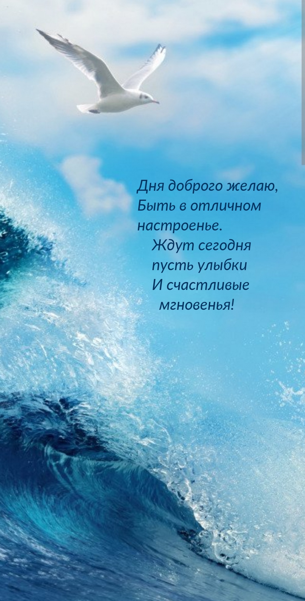 Дня доброго желаю, быть в отличном настроенье.