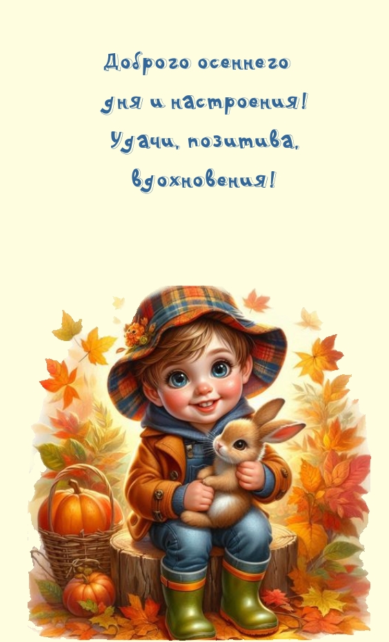 Доброго осеннего дня и настроения! Удачи, позитива