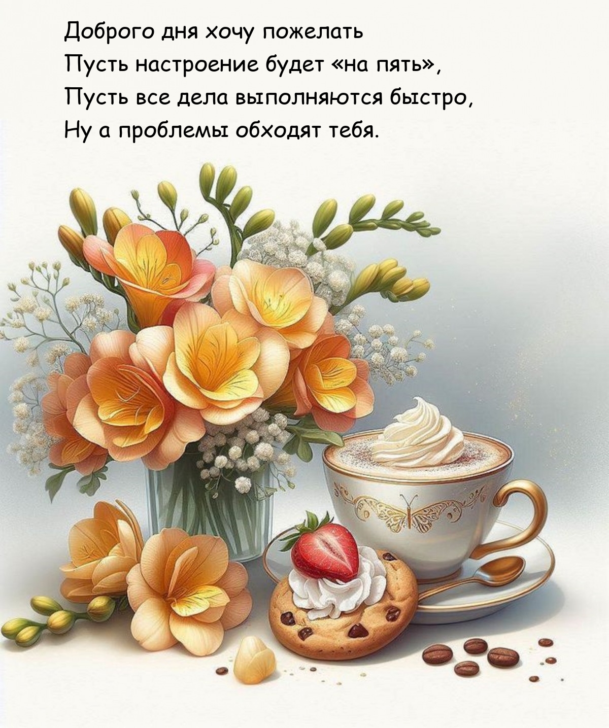 Доброго дня хочу пожелать пусть настроение будет «на пять»