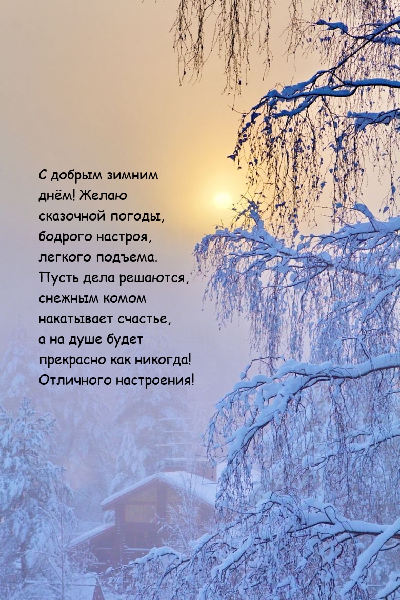 С добрым зимним днём! Желаю сказочной погоды, бодрого настроя