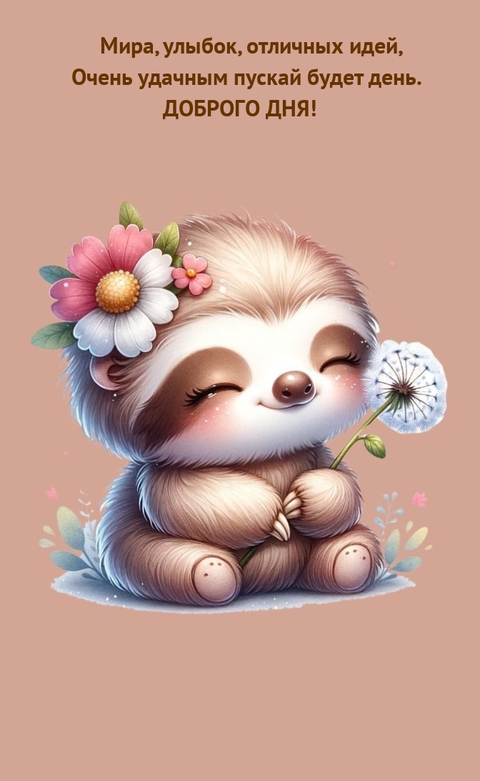 Мира, улыбок, отличных идей, Очень удачным пускай будет день.