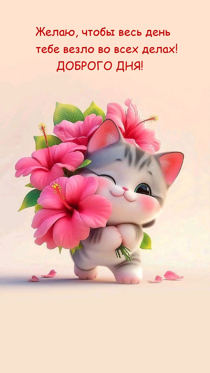 Желаю, чтобы весь день тебе везло во всех делах! Доброго дня!
