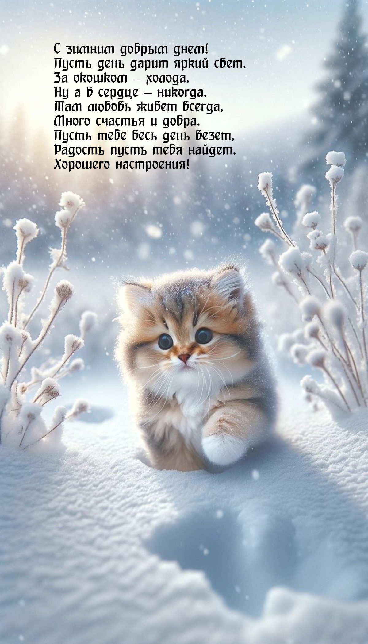 С зимним добрым днем! Пусть день дарит яркий свет.