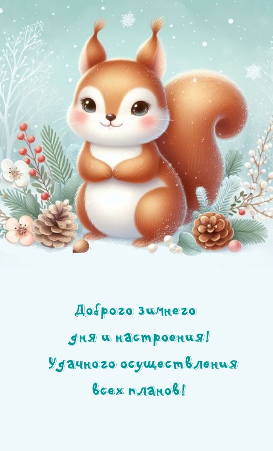 Доброго зимнего дня и настроения! Удачного осуществления всех планов!  