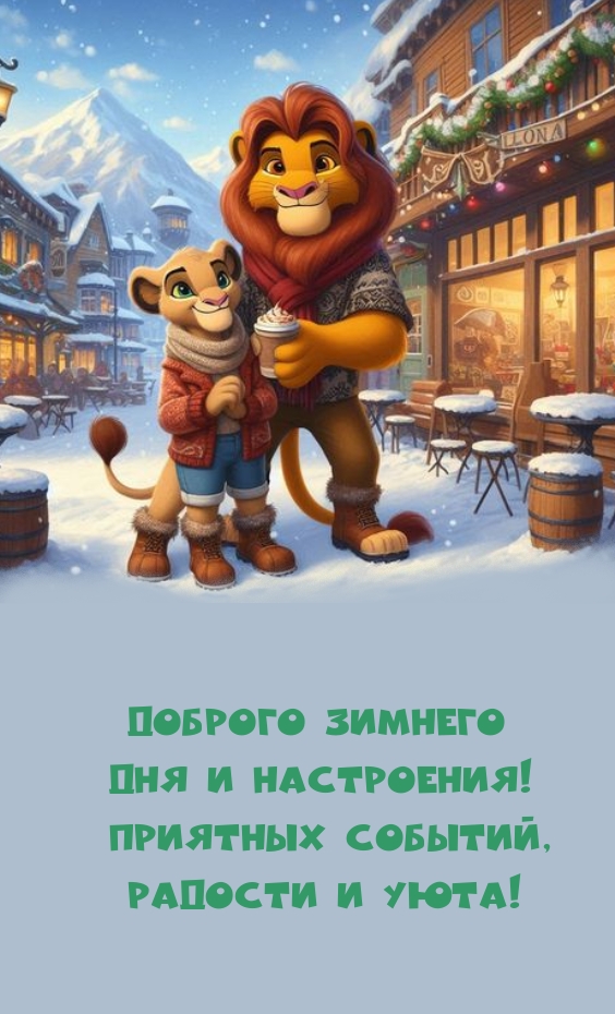 Доброго зимнего дня и настроения! Приятных событий, радости и уюта!