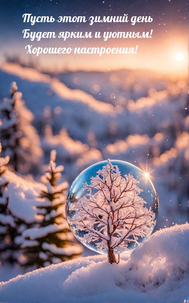 Пусть этот зимний день будет ярким и уютным! Хорошего настроения!