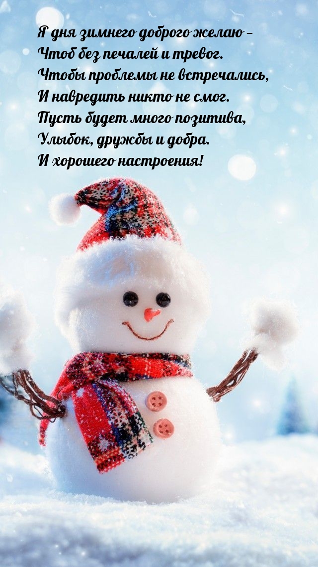 Я дня зимнего доброго желаю — чтоб без печалей и тревог.