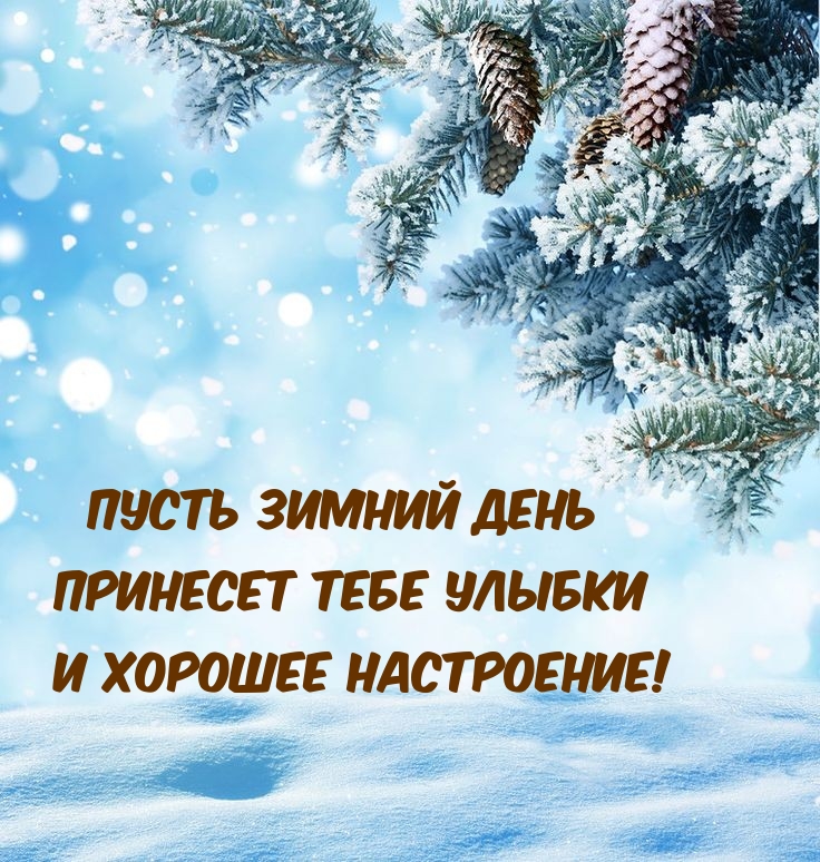 Пусть зимний день принесет тебе улыбки и хорошее настроение!