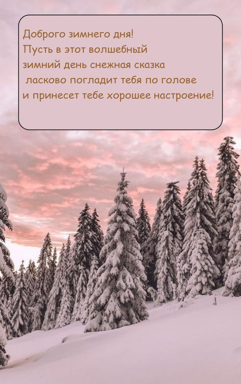 Пусть в этот волшебный зимний день снежная сказка ласково погладит
