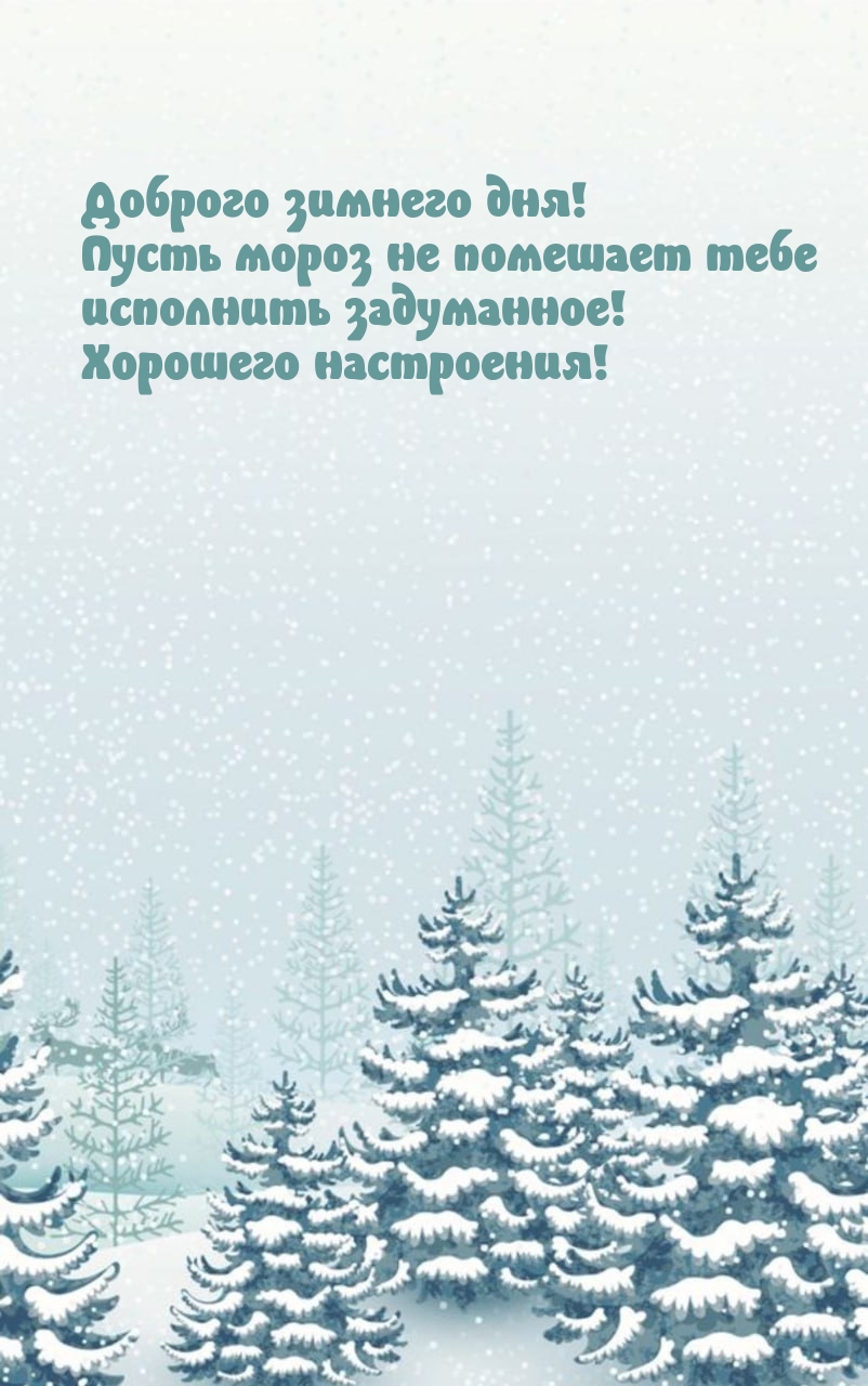 Доброго зимнего дня! Пусть мороз не помешает тебе 