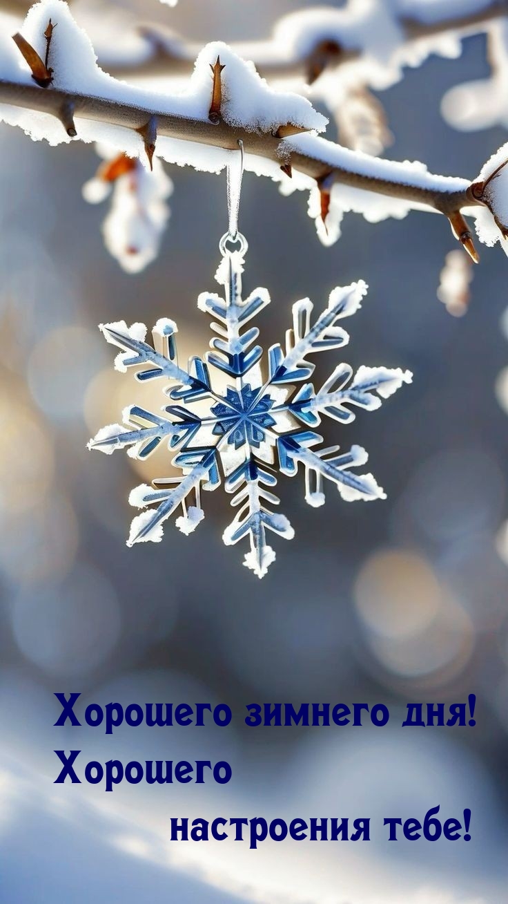 Хорошего зимнего дня! Хорошего настроения тебе! 