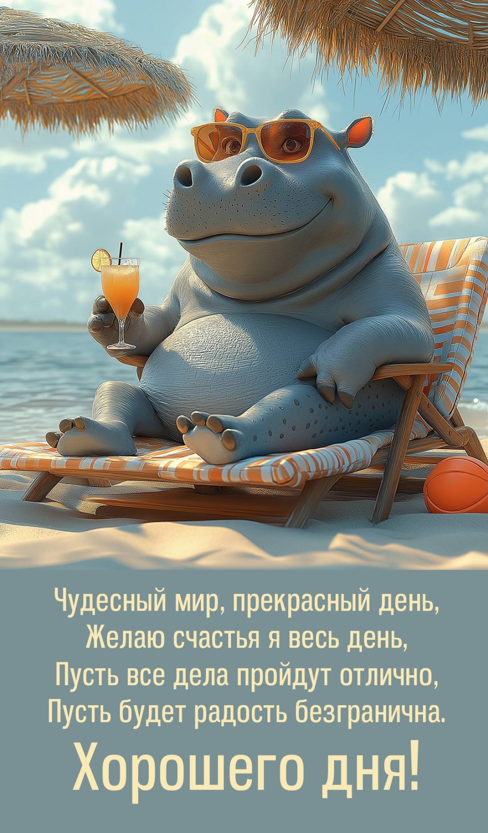 Чудесный мир, прекрасный день, желаю счастья я весь день