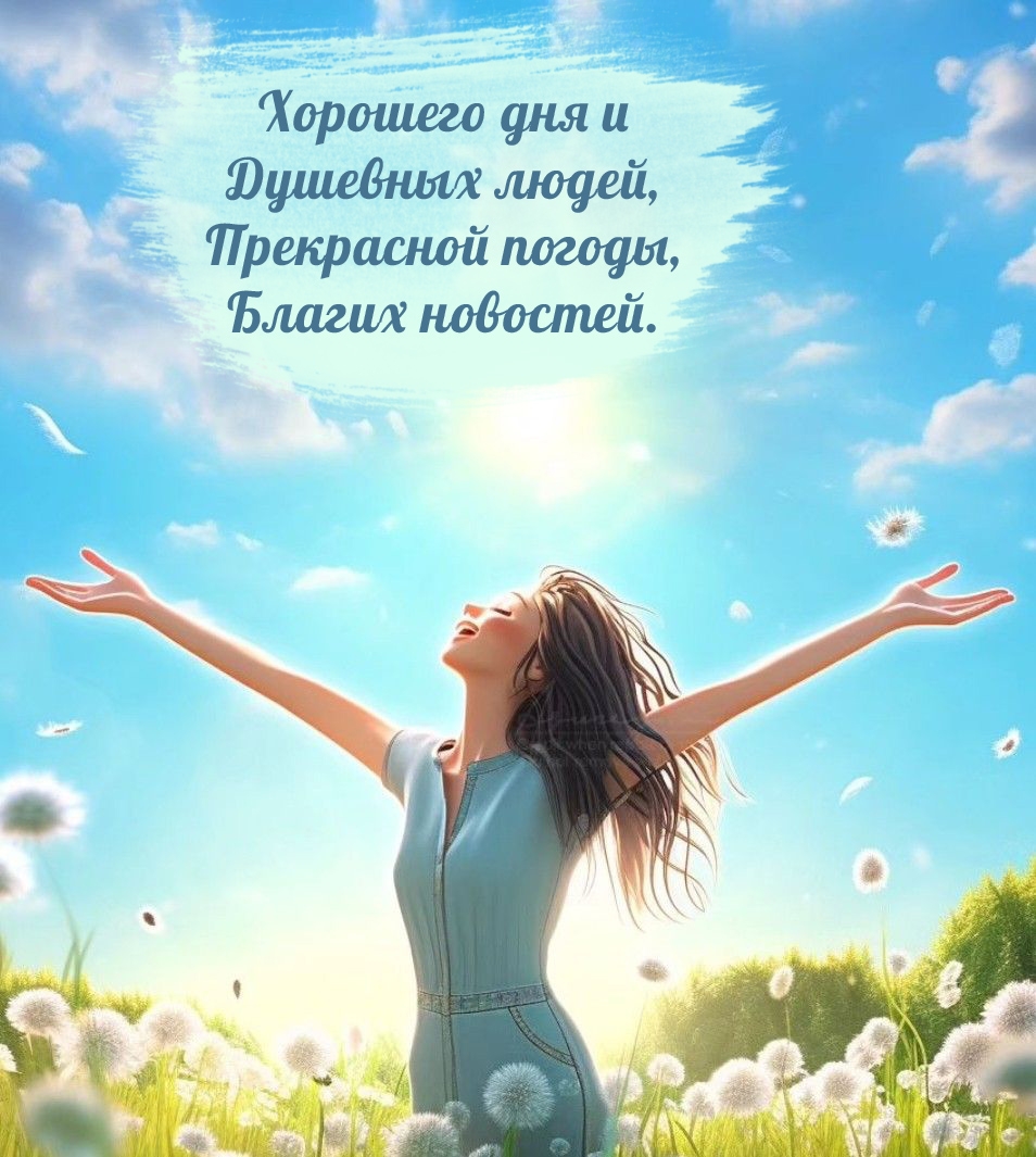 Хорошего дня и душевных людей, прекрасной погоды