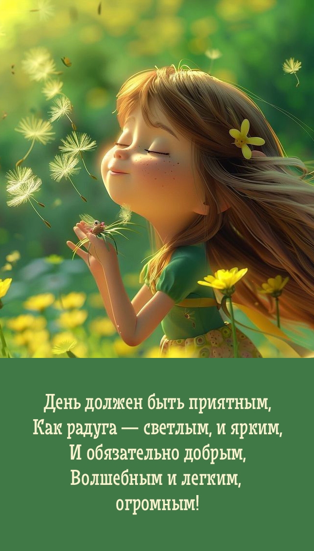 День должен быть приятным, как радуга — светлым, и ярким