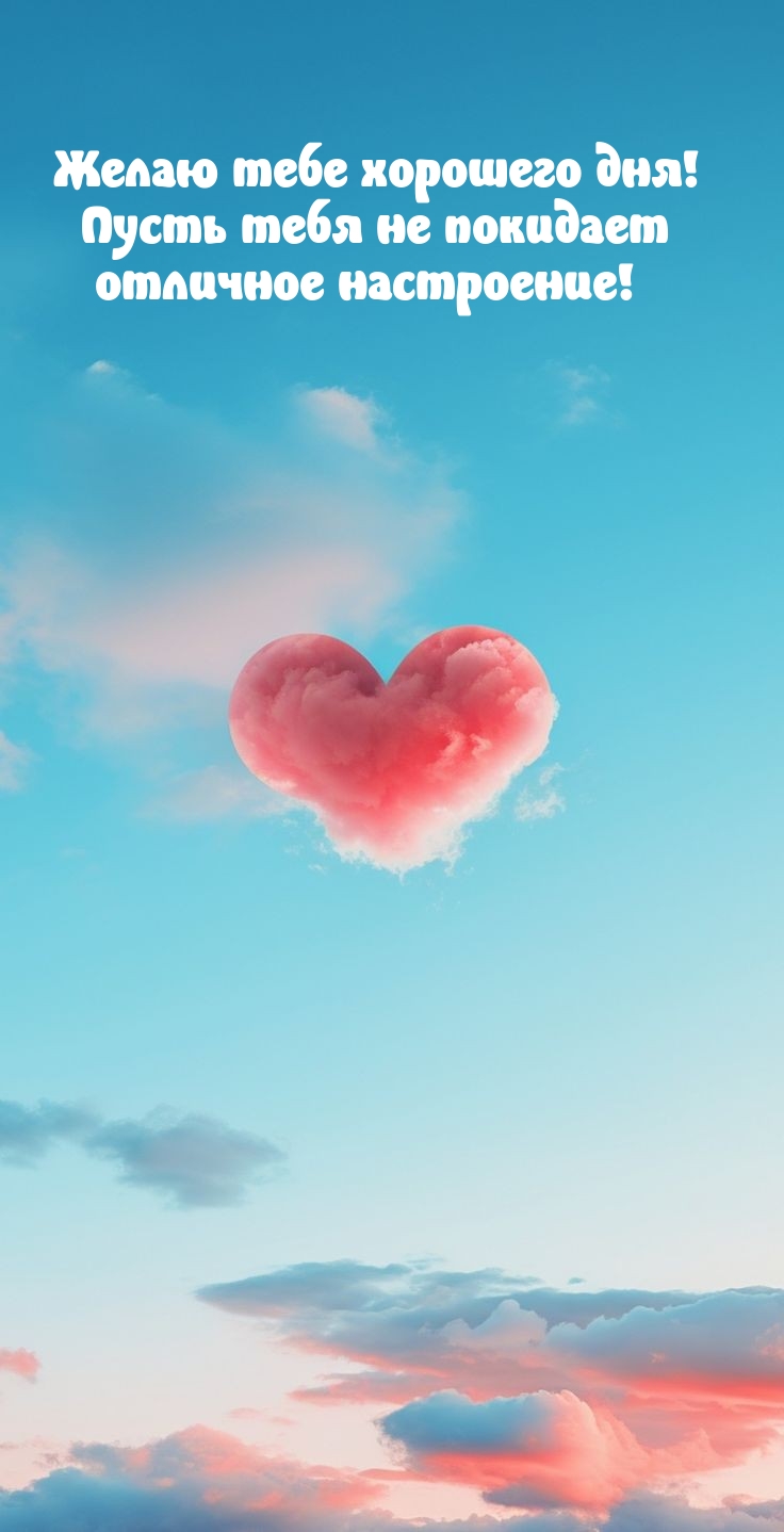 Хорошего дня! Пусть тебя не покидает отличное настроение!