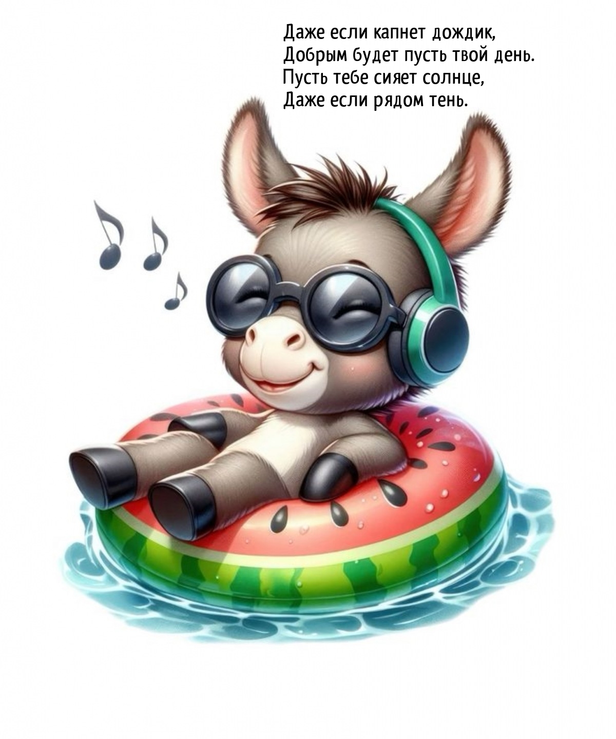Даже если капнет дождик, добрым будет пусть твой день.