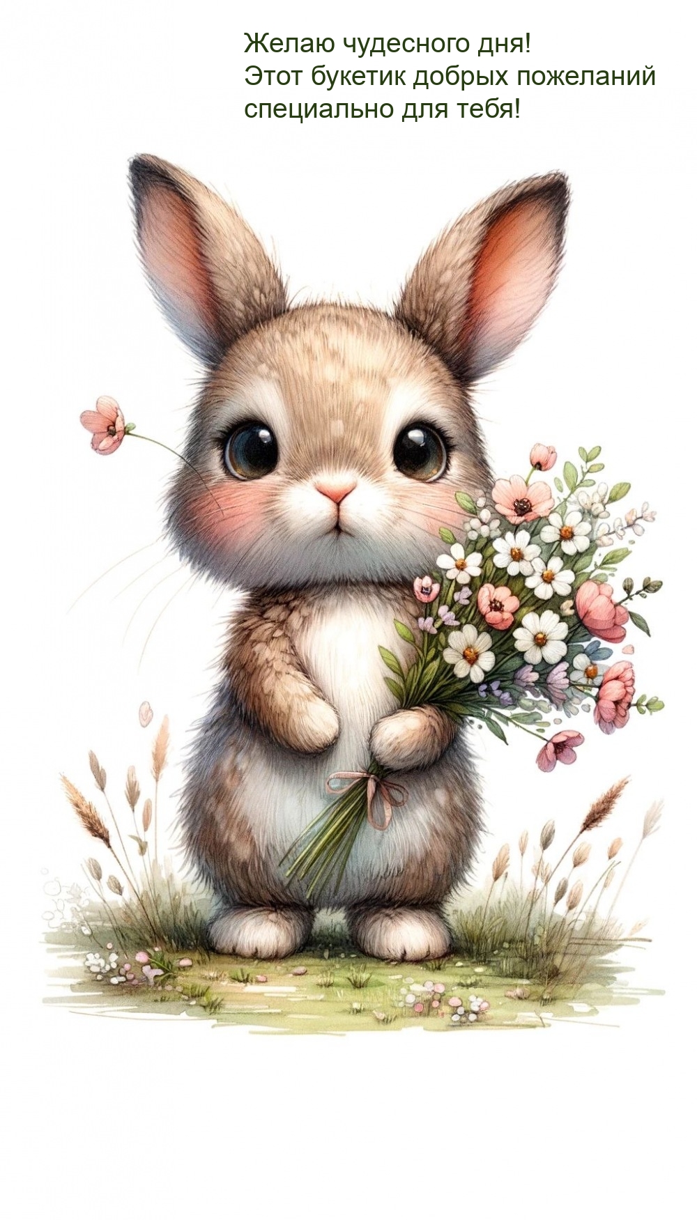 Чудесного дня! Этот букетик добрых пожеланий специально для тебя!