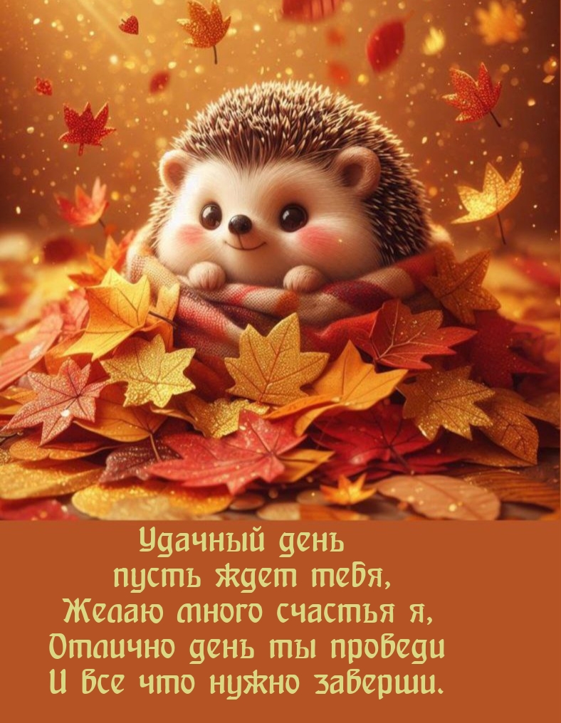 Удачный день пусть ждет тебя, желаю много счастья я