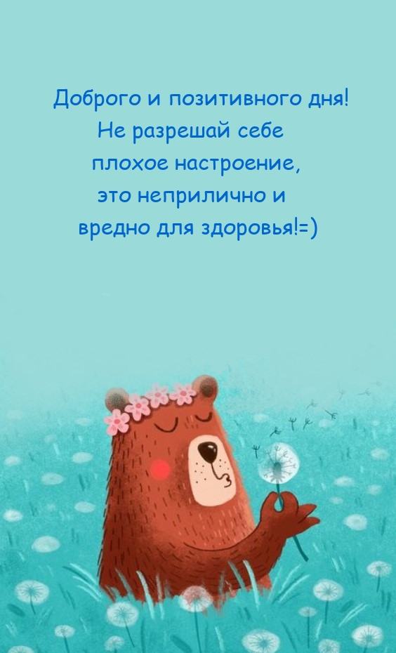 Доброго и позитивного дня! Не разрешай себе плохое настроение