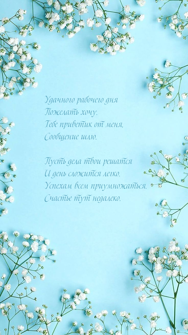 Удачного рабочего дня пожелать хочу. Тебе приветик от меня