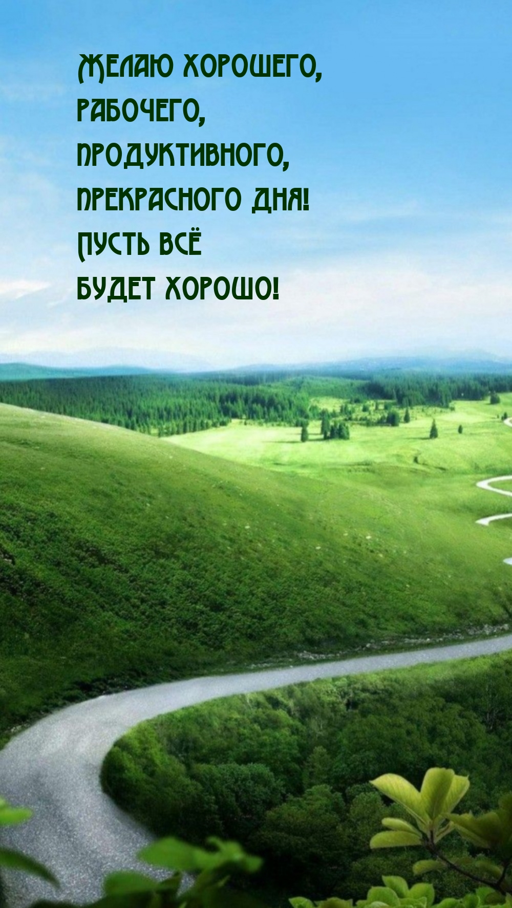 Хорошего, рабочего, продуктивного, прекрасного дня!
