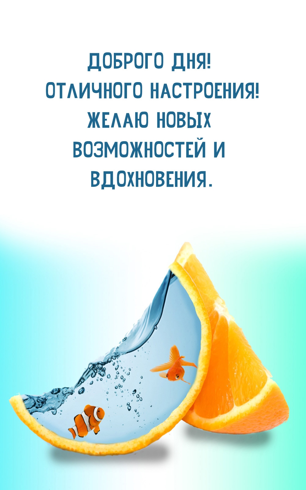 Доброго дня! Отличного настроения! Желаю новых  возможностей 