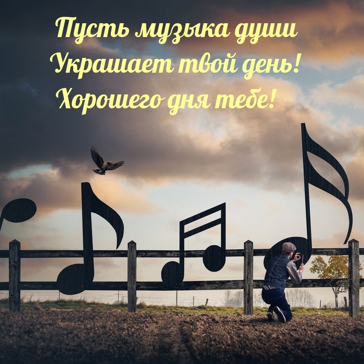 Пусть музыка души украшает твой день! Хорошего дня тебе!