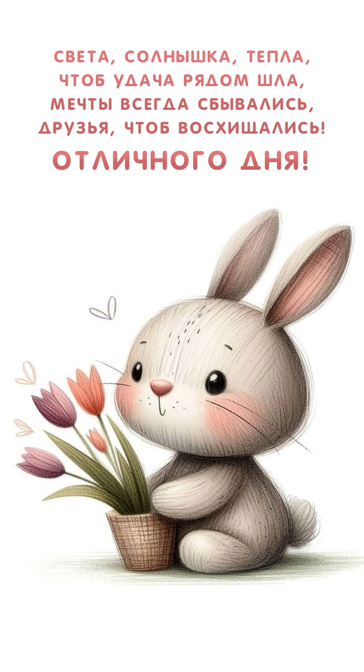 Отличного дня! Света, солнышка, тепла, чтоб удача рядом шла