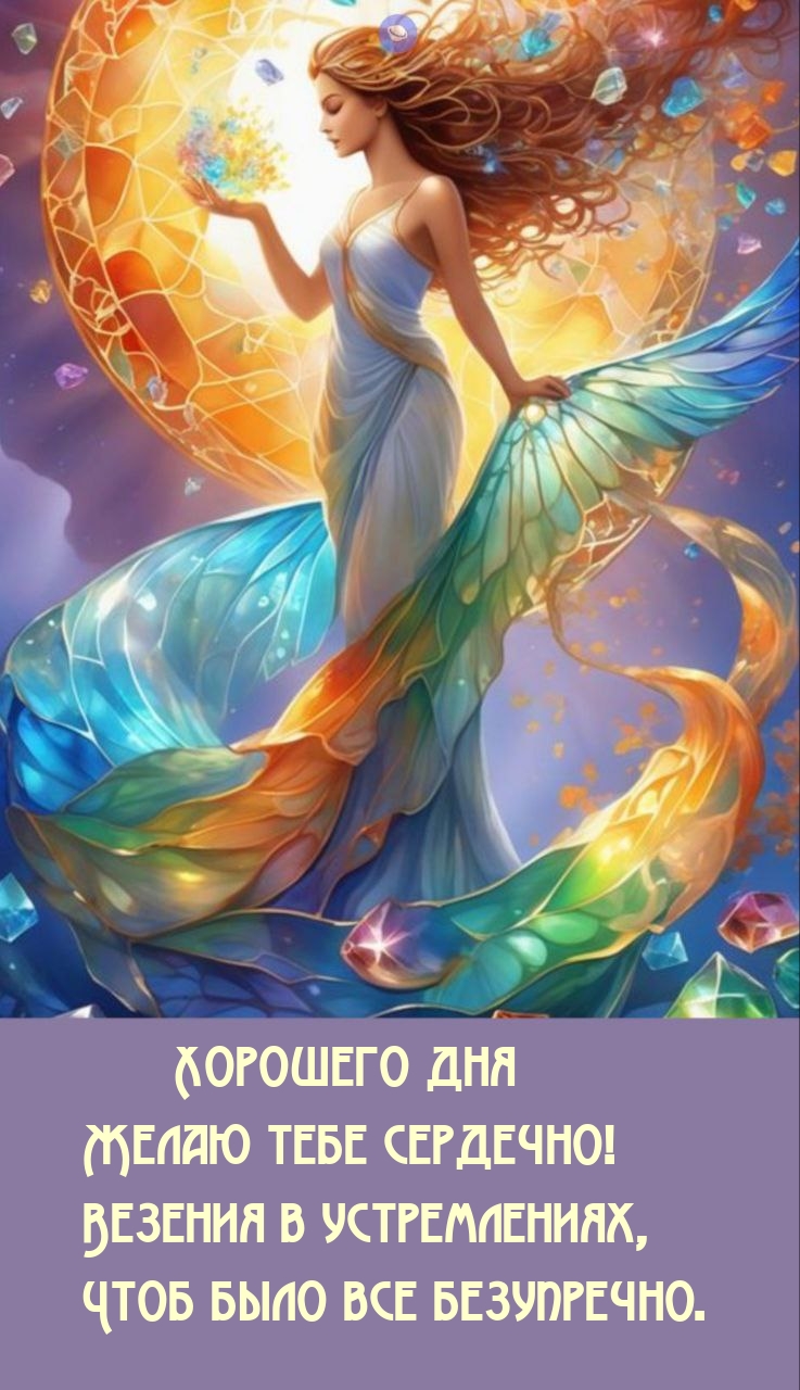 Хорошего дня желаю тебе сердечно! Везения в устремлениях