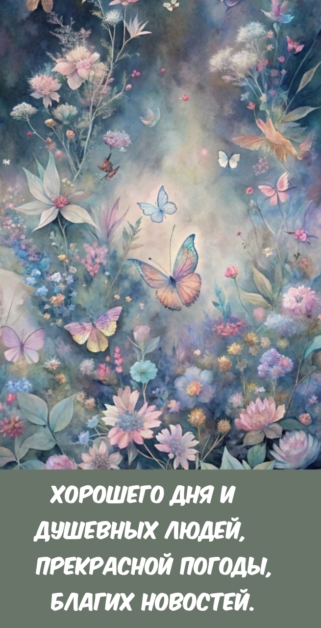 Хорошего дня и душевных людей, прекрасной погоды, благих новостей.