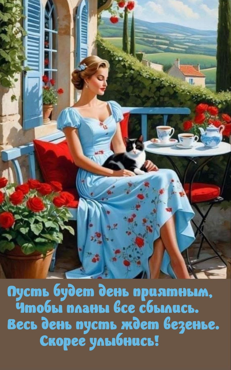 Пусть будет день приятным, чтобы планы все сбылись.