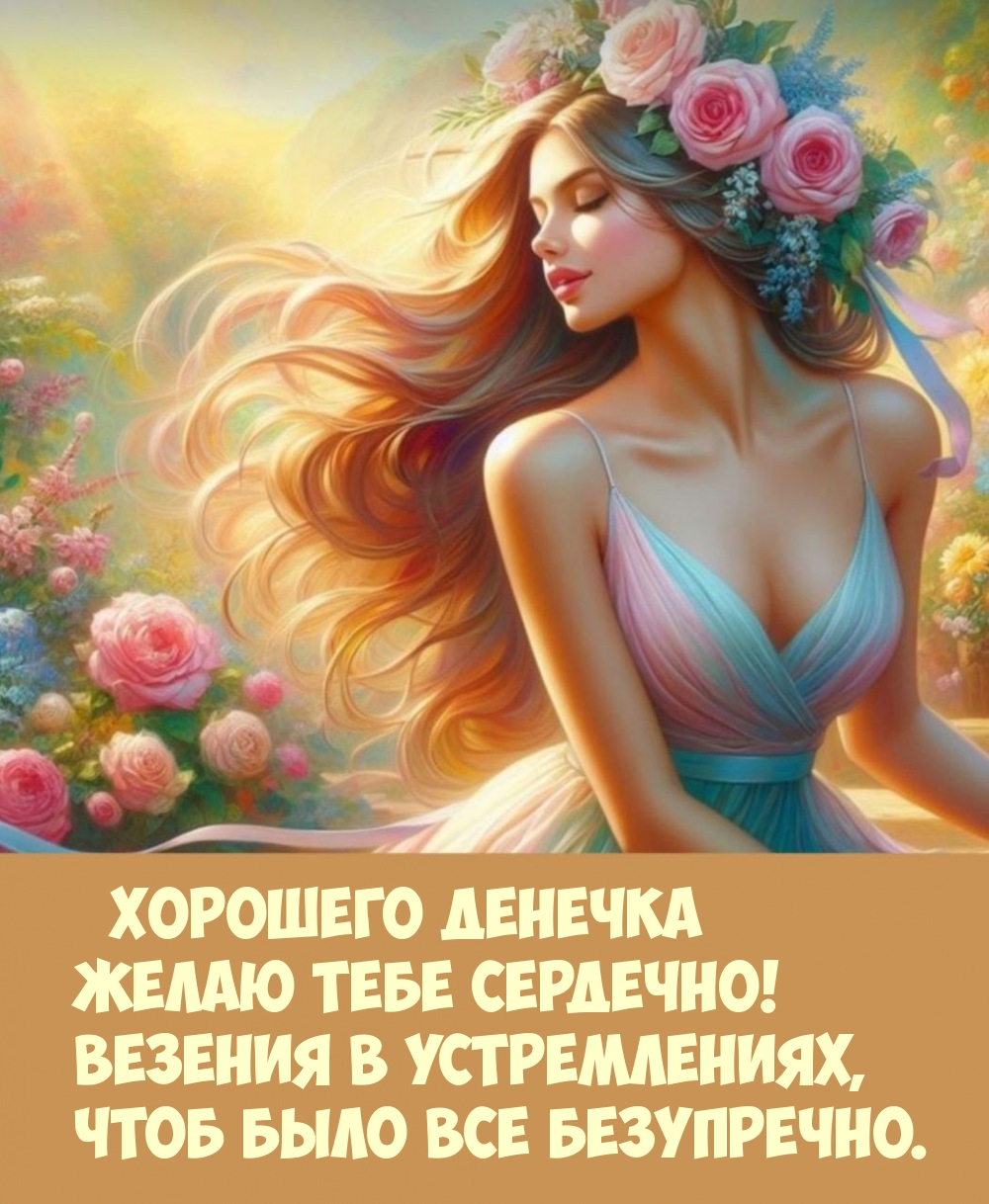 Хорошего денечка желаю тебе сердечно! Везения в устремлениях