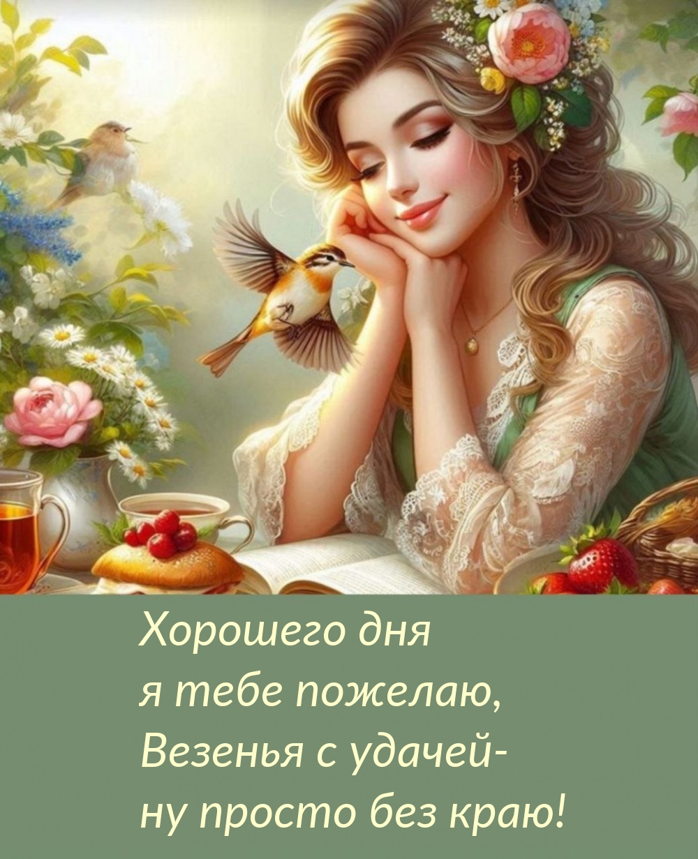 Хорошего дня я тебе пожелаю, везенья с удачей - ну просто без краю!