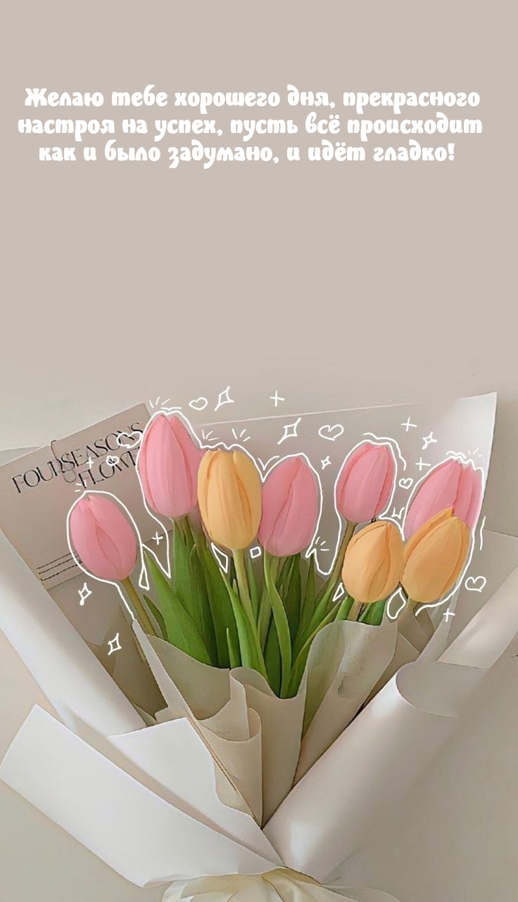 Желаю тебе хорошего дня, прекрасного настроя на успех
