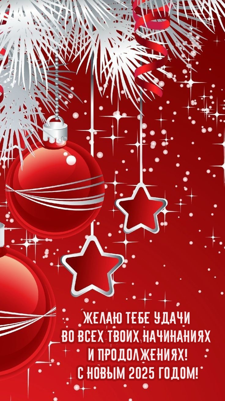 Удачи во всех твоих начинаниях и продолжениях! С Новым 2025 годом!  
