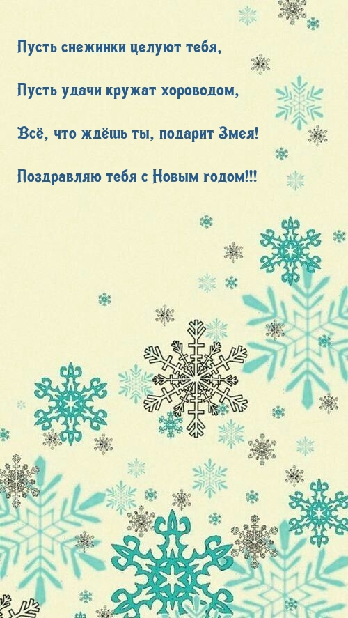 Пусть удачи кружат хороводом, всё, что ждёшь ты, подарит Змея!