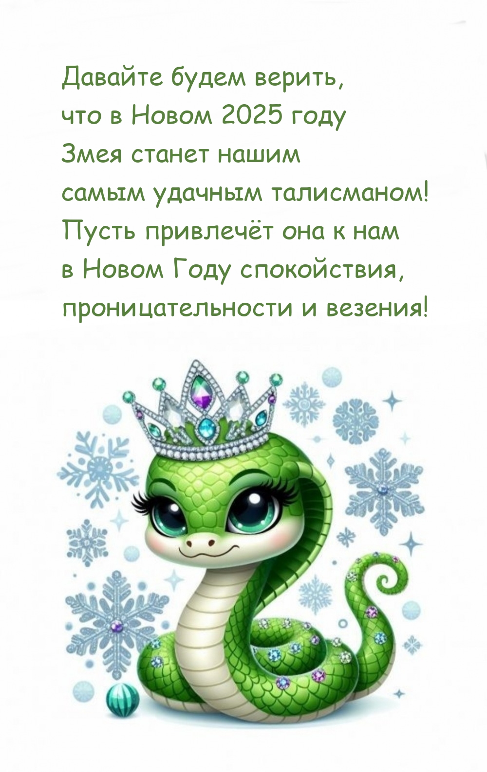 Давайте будем верить, что Змея станет нашим удачным талисманом!